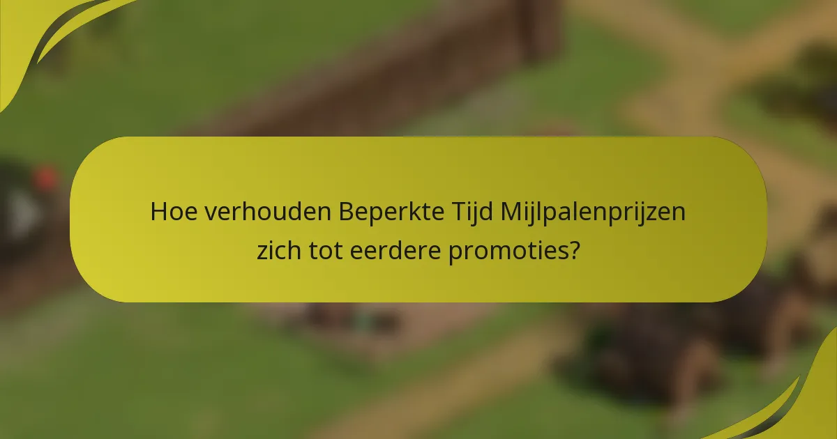 Hoe verhouden Beperkte Tijd Mijlpalenprijzen zich tot eerdere promoties?