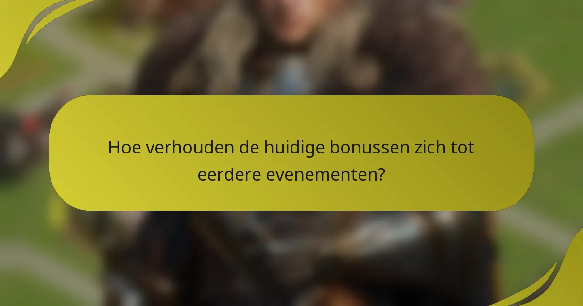 Hoe verhouden de huidige bonussen zich tot eerdere evenementen?